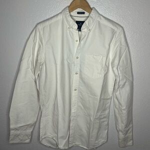 Men’s American Eagle Seriously Soft WHITE  Long Sleeve Button Down Size S